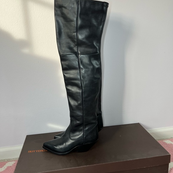 BUTTERO OVER THE KNEE  LEATHER BOOTS - Picture 14 of 16